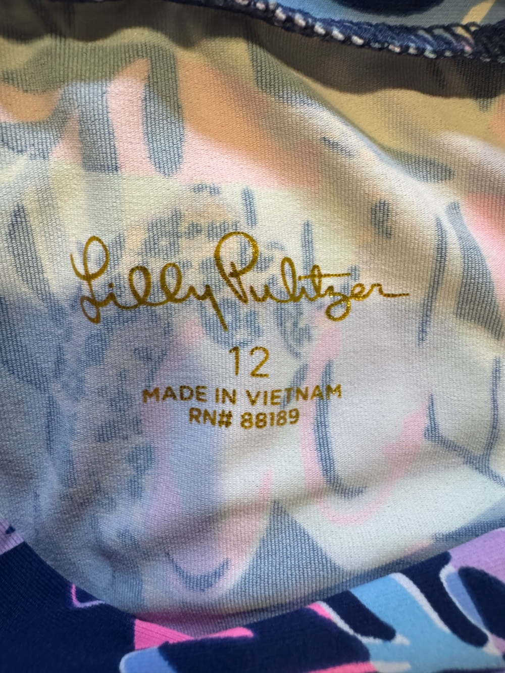 Lilly Pulitzer Bobby Rashguard Set in Oyster Bay Navy You've Been Spotted Sz 12 - Picture 8 of 8